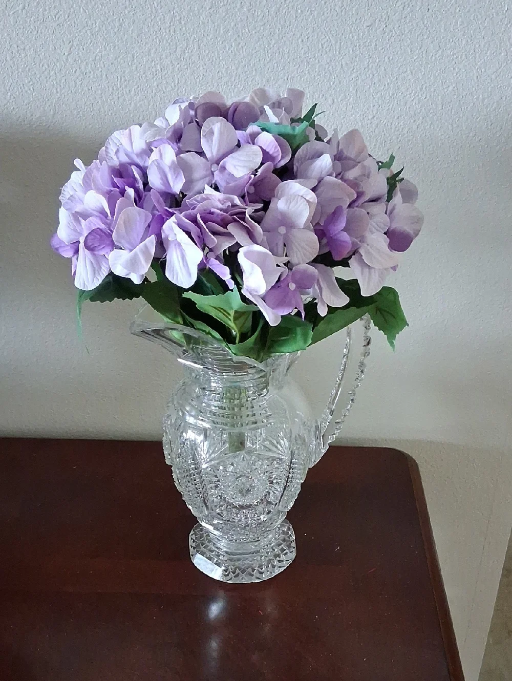 Lavender Hydrangea Artificial Silk Flowers - Bundle of 6 Bushes - NWT